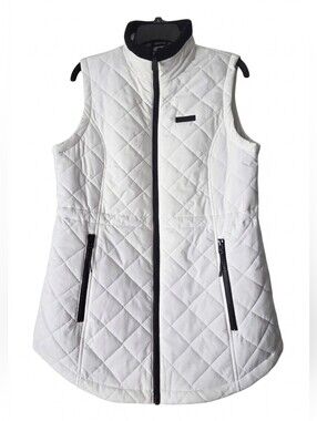 Nautica White Quilted Sleeveless Vest with Black Trim Size M